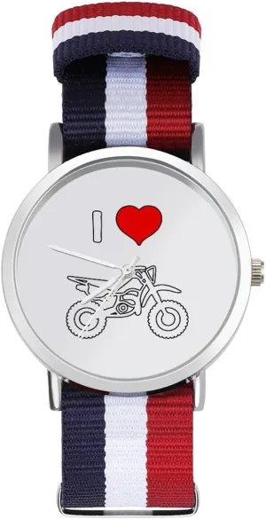 Non-Scale Work Casual Watch I dispose maximum Love Motocross Nylon Braided Strap Outdoor Sport Business Wrist Watches 