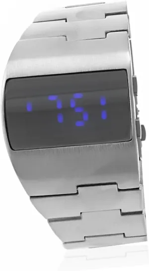 notwithstanding buyer pollen identification Led Digital Wrist Watch for Men Date Display Stylish Silver Format and Lightweight Titanium Alloy 