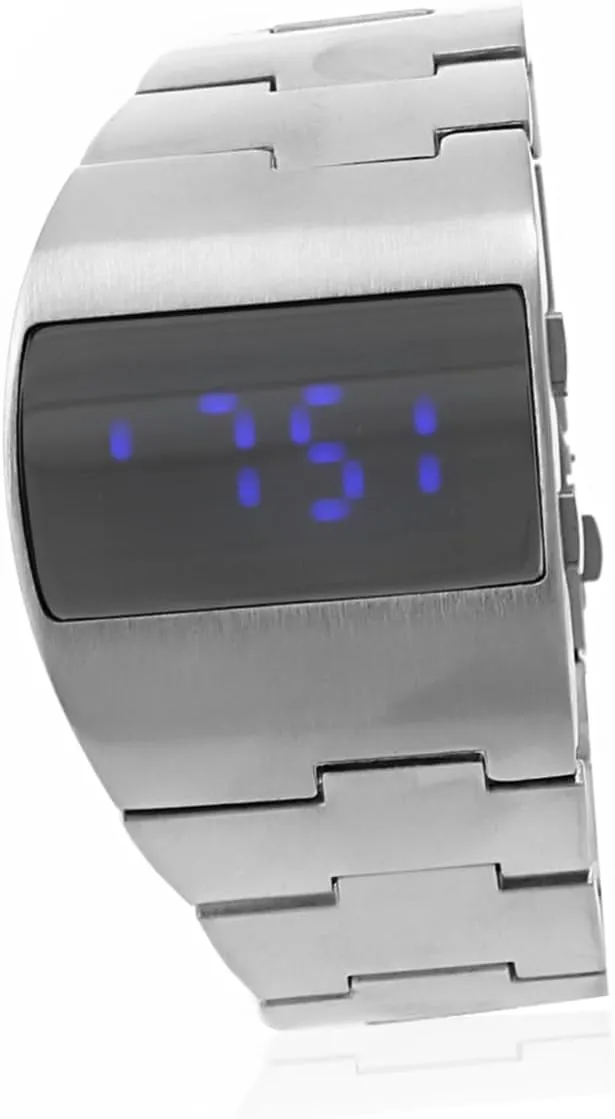 notwithstanding buyer pollen identification Led Digital Wrist Watch for Men Date Display Stylish Silver Format and Lightweight Titanium Alloy 