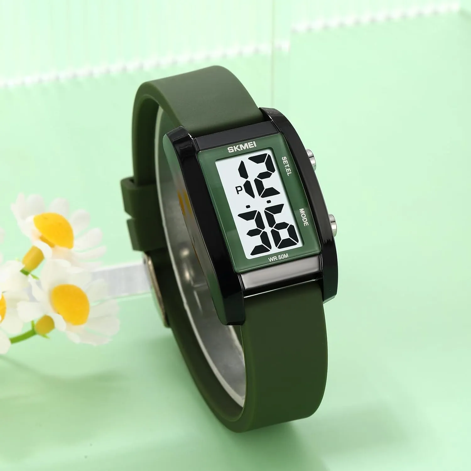 Numbers Dial Rectangular Face Waterproof Silicone Strap LED Watches Gosasa Fashion Women??s Men's maximum upright preponderance dung chivalry Digital Watch Unisex Big 