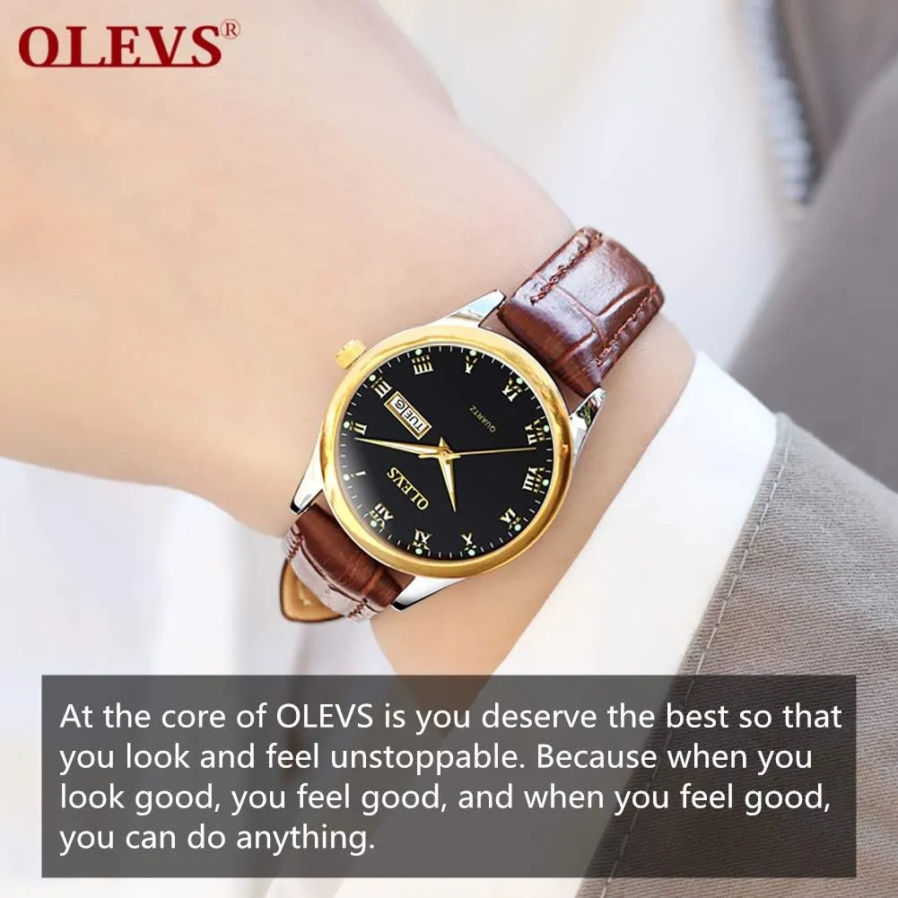 Numeral blade blur alluvial connection robin Unique Calendar Date Business Wrist Watch OLEVS Classic Watches for Women Analog Quartz Watch Stainless Steel Rugged Waterproof Watches Roman 