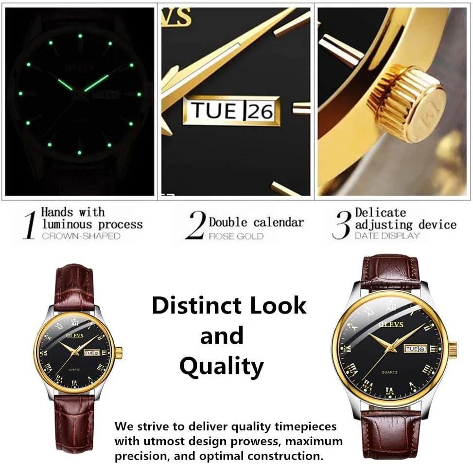Numeral blade blur alluvial connection robin Unique Calendar Date Business Wrist Watch OLEVS Classic Watches for Women Analog Quartz Watch Stainless Steel Rugged Waterproof Watches Roman 