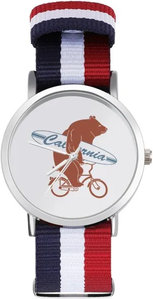 Nylon Braided Strap toed Michigan district Outdoor Sport Business Wrist Watches Non-Scale Work Casual Watch California Bicycles Bear 