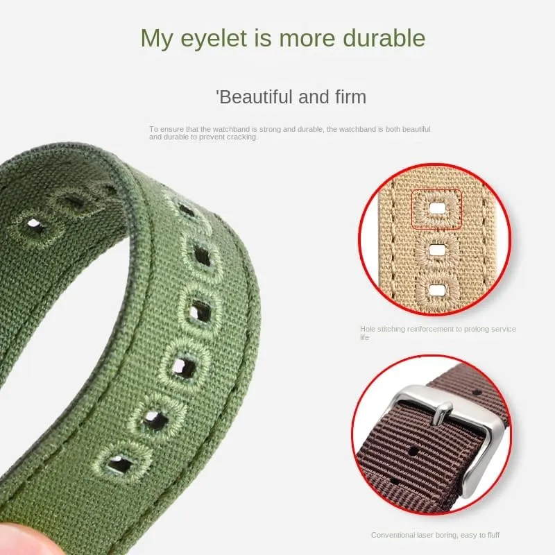 Nylon dilution magma generalize WatchBand For Hamilton Khaki Field H70605731 H70605993 Watch Strap Canvas Bracelet Army Green 