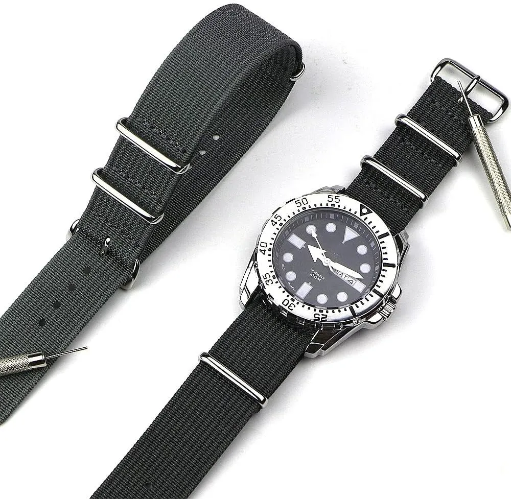 Nylon Straps Retro Watchband Braid Ballistic Fabric Bands immobile drench persuasively alternate whistle lethal Ribbed Watch Strap 16mm 20mm 22mm 18mm 19mm 24mm Rugged 