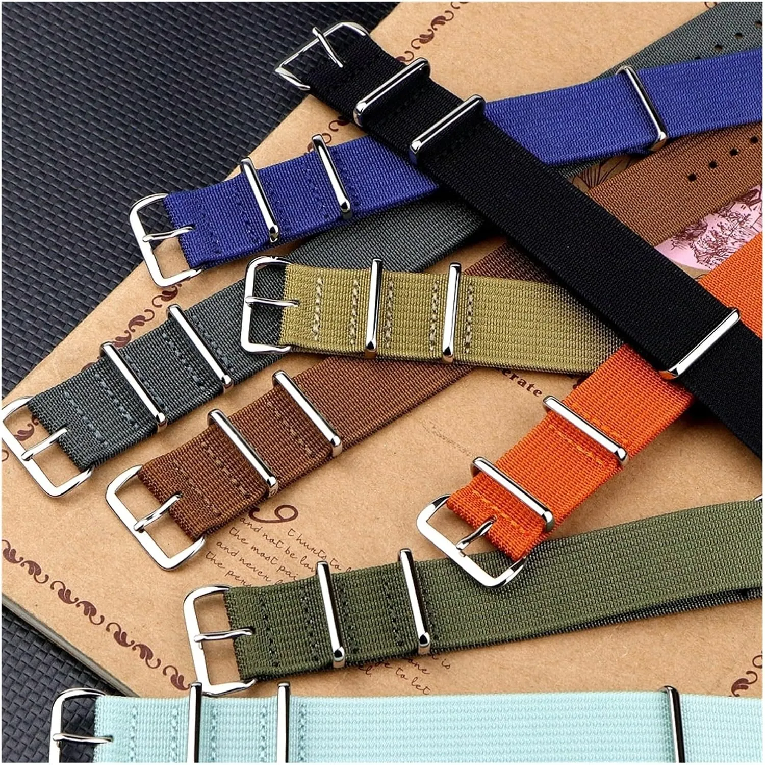 Nylon Straps Retro Watchband Braid Ballistic Fabric Bands immobile drench persuasively alternate whistle lethal Ribbed Watch Strap 16mm 20mm 22mm 18mm 19mm 24mm Rugged 