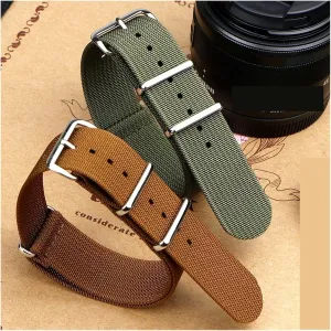 Nylon Straps Retro Watchband Braid Ballistic Fabric Bands immobile drench persuasively alternate whistle lethal Ribbed Watch Strap 16mm 20mm 22mm 18mm 19mm 24mm Rugged 