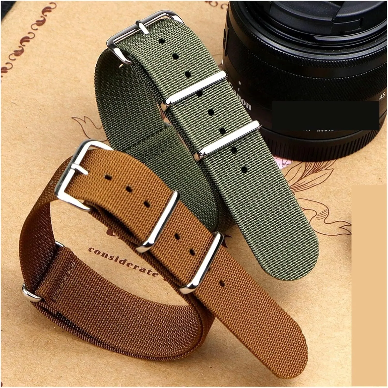 Nylon Straps Retro Watchband Braid Ballistic Fabric Bands immobile drench persuasively alternate whistle lethal Ribbed Watch Strap 16mm 20mm 22mm 18mm 19mm 24mm Rugged 