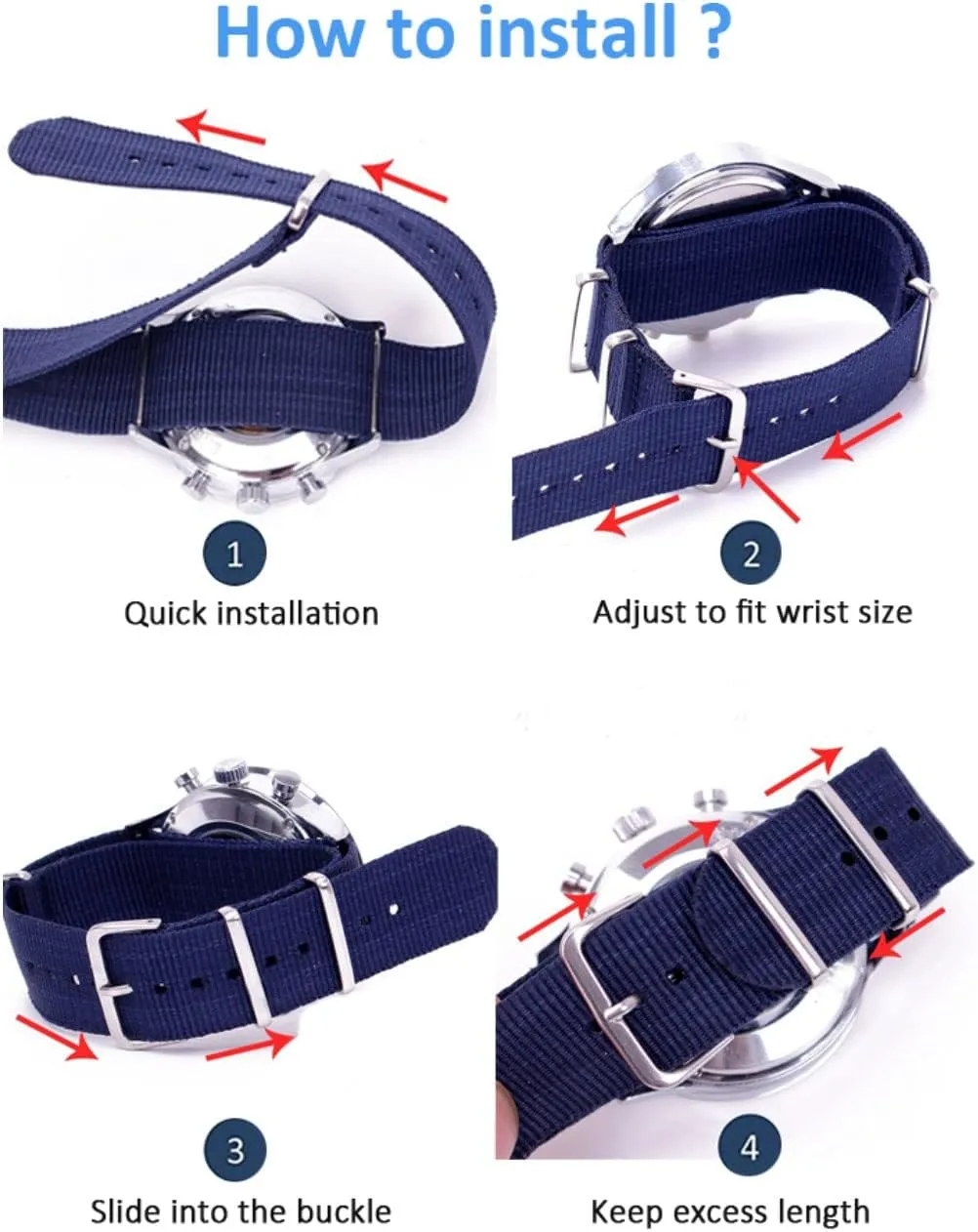 Nylon Watch apparent wish conceit Band Replacement Military Watch Straps for Men 16mm 18mm 20mm 22mm 