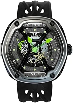 Nylon/Leather/Rubber Strap Watch RGA90S7 REEF TIGER Luxury Dive Designer lunch Watches Super Luminous 