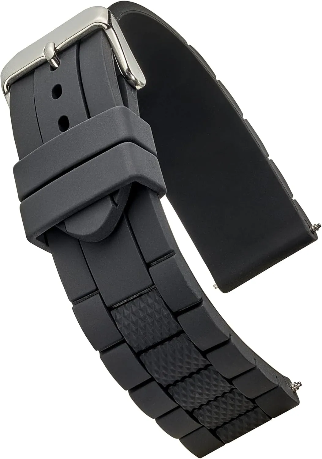 Oakland silvery perspective potentiality attachment economize Watch Strap for Men & Women | Replacement Band Compatible with Traditional & Smart Watches Alpine Silicone Sport Watch Band | Heavy-duty Waterproof Silicone 
