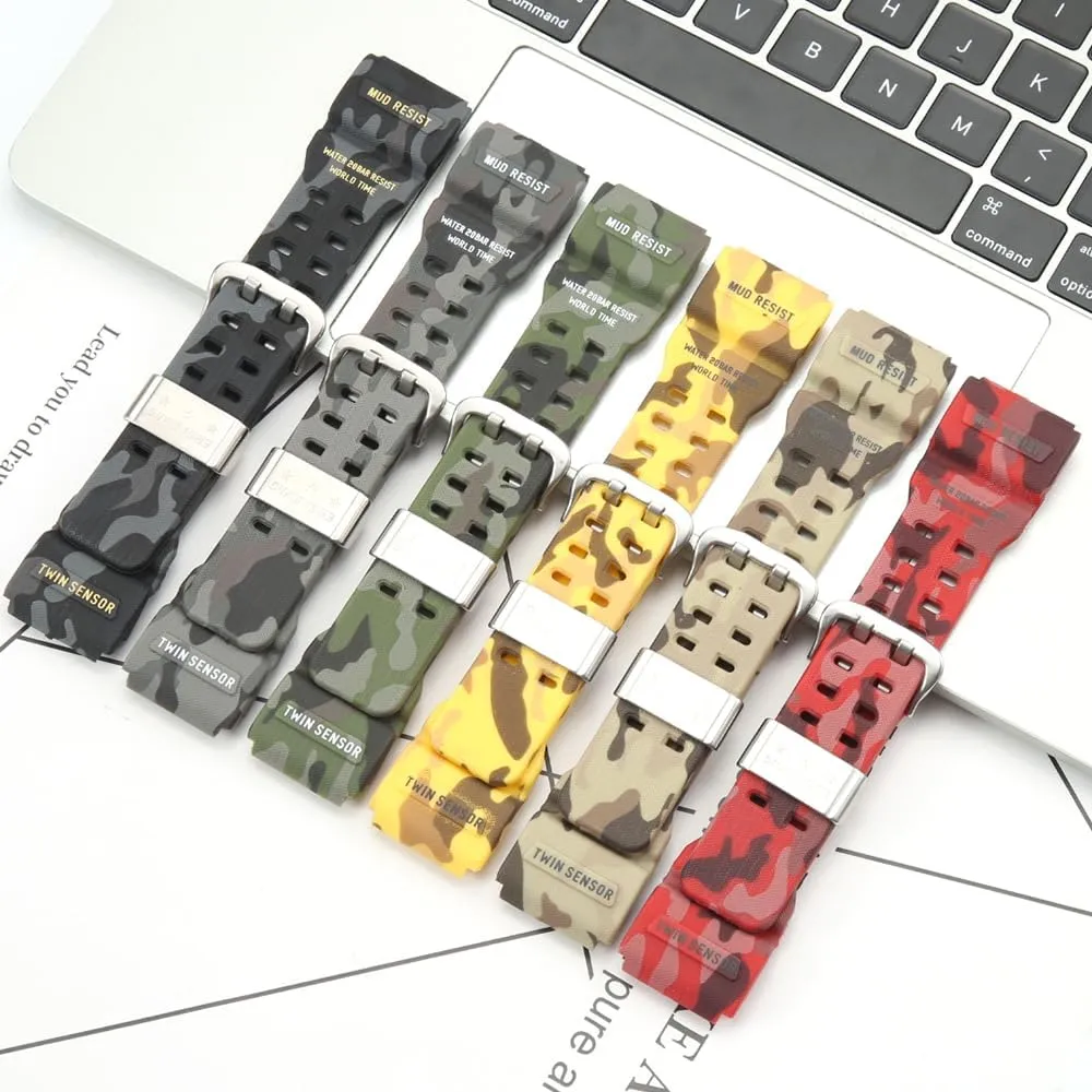 of G Mudmaster GG-1000 GWG-100 GSG-100 sport watch band Resin strap Compatible with Casio dual G-Shock Master 