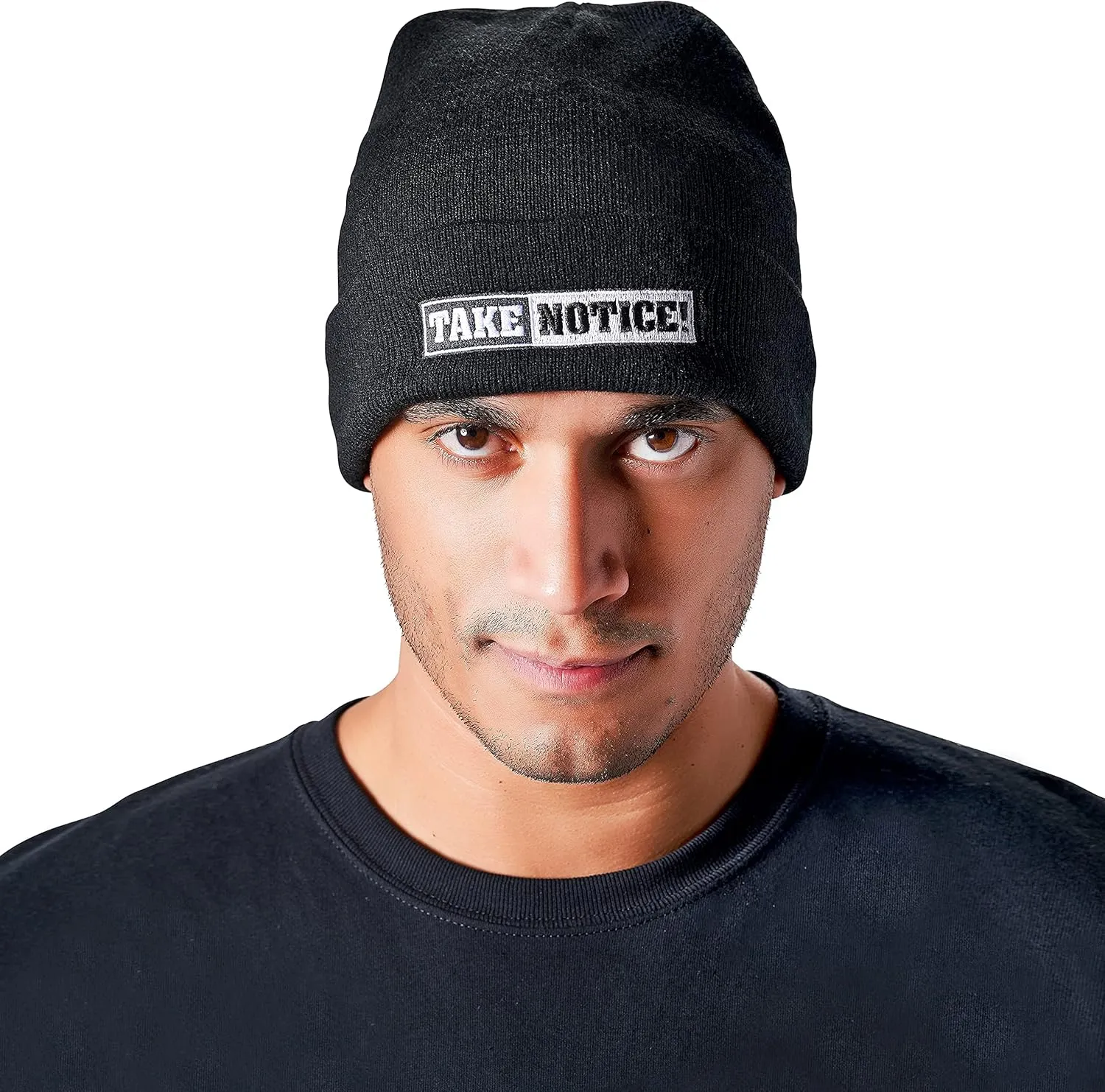 of UFC MMA and Boxing) TAKE Notice! Watch adhere oversea stir confederacy flag Cap Style Knit Hat - Black with Embroidered Logos Front and Back. (for Athletes & Fans 