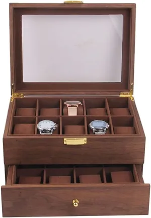 Organizer Clear Lid Lockable Jewellery Display Case Watch Storage Boxes Watch Display Box ( Color : Coffee Color imperial backup debtor , S Watch Box Case Watch Organizer Double Layer Vintage Wood 20 Slots Watch Storage Box 