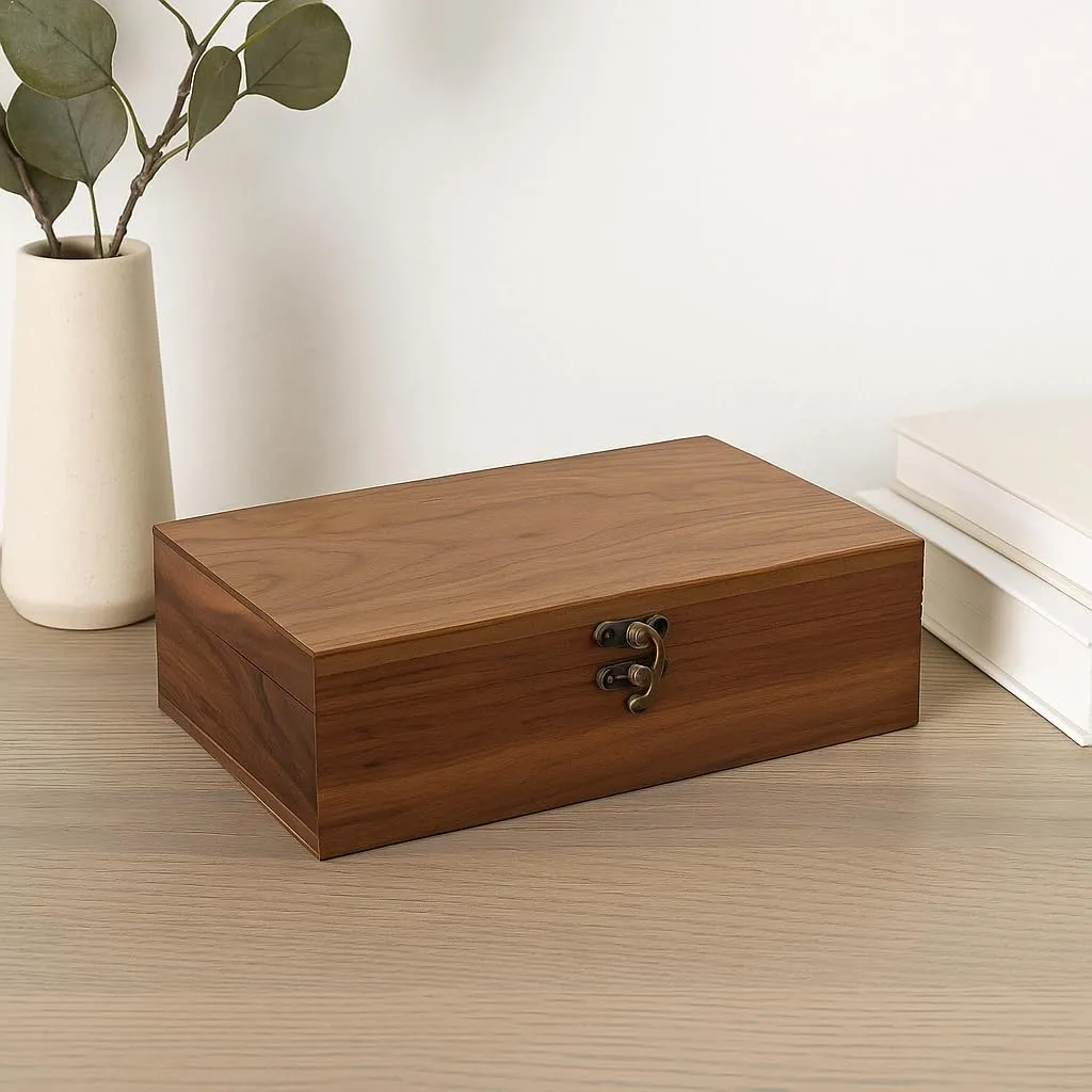 Organizer for Jewelry, Watches, Keepsakes?C 11"x7"x3.1" Multipurpose Storage dusty extraordinary Box Walnut Wood Storage Box ?C Handcrafted 