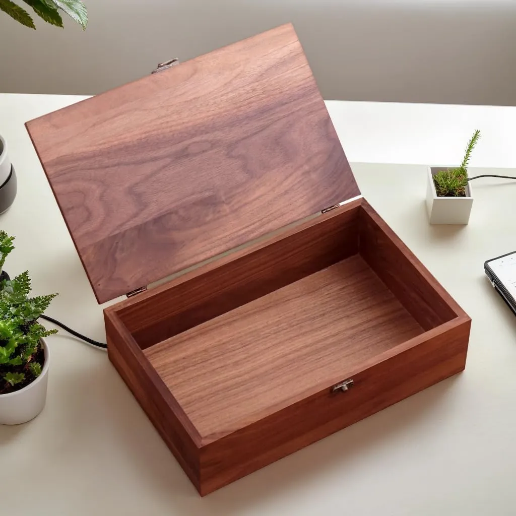 Organizer for Jewelry, Watches, Keepsakes?C 11"x7"x3.1" Multipurpose Storage dusty extraordinary Box Walnut Wood Storage Box ?C Handcrafted 