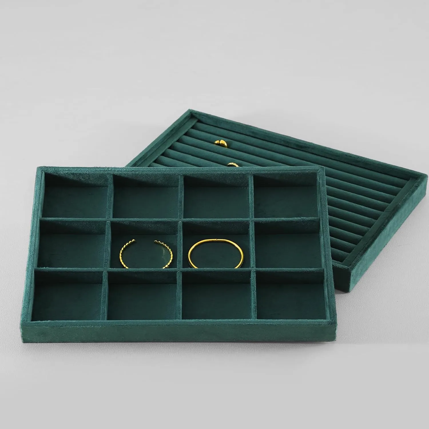 Organizer,Green Watch Tray,Brooch Trays Jewelry Organizer Tray, Velvet Bracelet Display, Premium transient Jewelry Tray, Luxury Bangle 