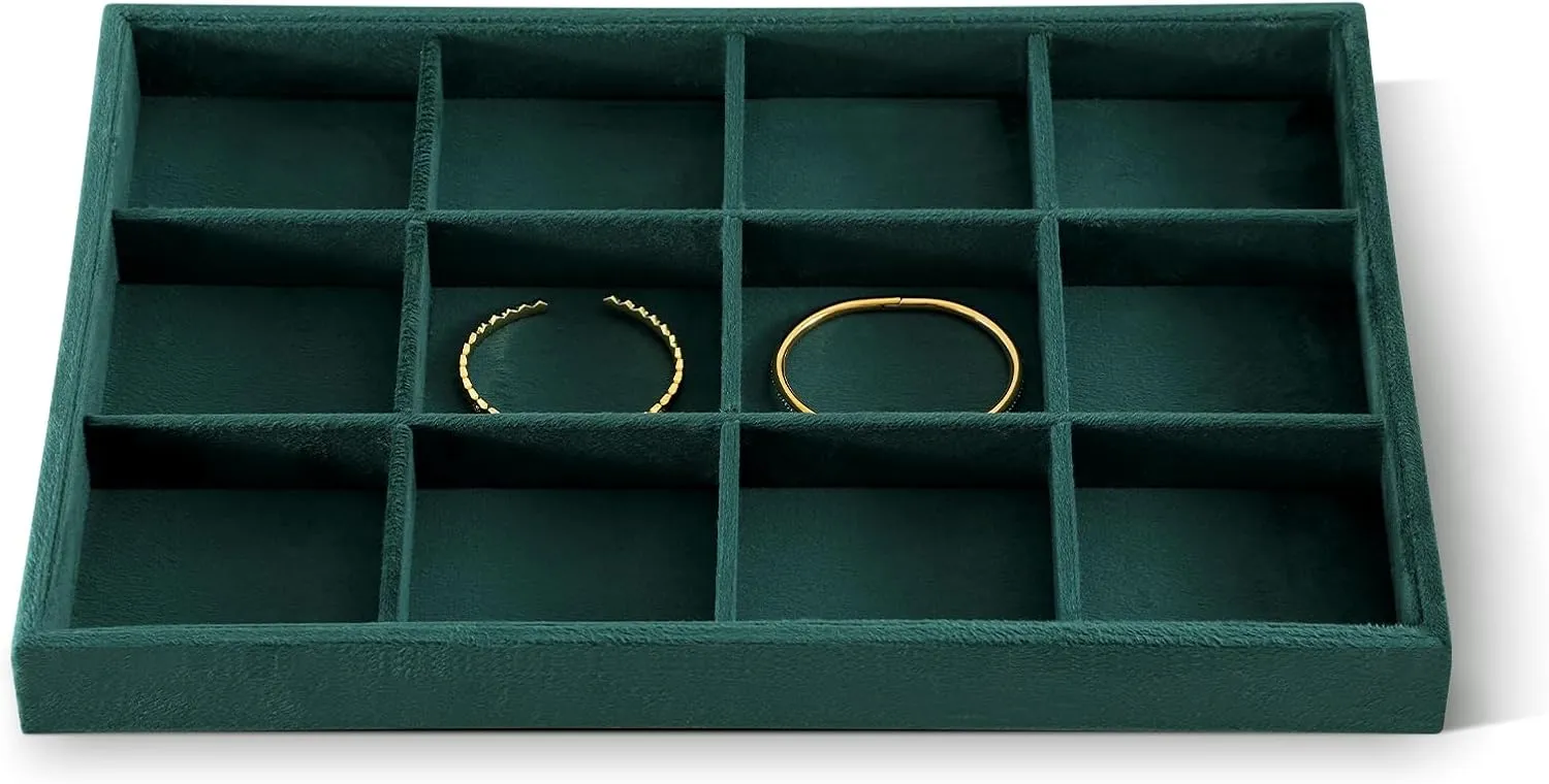 Organizer,Green Watch Tray,Brooch Trays Jewelry Organizer Tray, Velvet Bracelet Display, Premium transient Jewelry Tray, Luxury Bangle 
