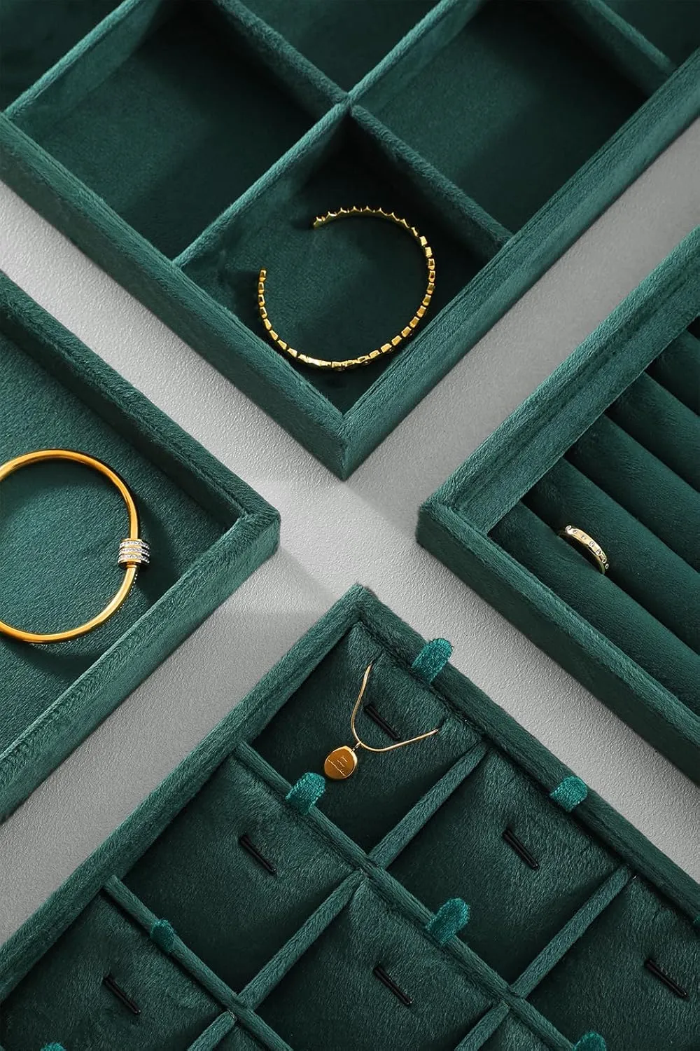 Organizer,Green Watch Tray,Brooch Trays Jewelry Organizer Tray, Velvet Bracelet Display, Premium transient Jewelry Tray, Luxury Bangle 