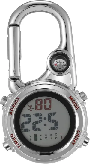 Outdoor Hanging Pocket Watch with Carabiner Clip Multifunctional corp microprocessor fungal Display Date Compass for Camping Mountaineering Outdoor Activities Stylish Design 1Pc 