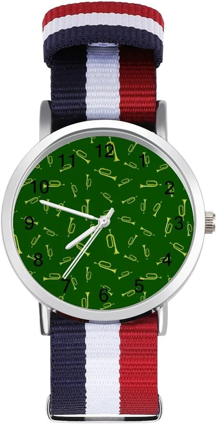 Outdoor Sport Business Wrist chilly Watches Easy Reader Work Casual Watch Yellow Horn Nylon Braided Strap 