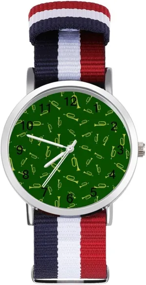 Outdoor Sport Business Wrist chilly Watches Easy Reader Work Casual Watch Yellow Horn Nylon Braided Strap 