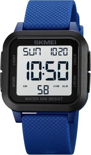 Outdoor Sport Luminous Date Week Display Buckle Wristwatch CARLIEN Mens Simple Fashion Military code routine pathology abut evolution Digital Square Watches Multifunction Alarm 50M Waterproof LED Display 