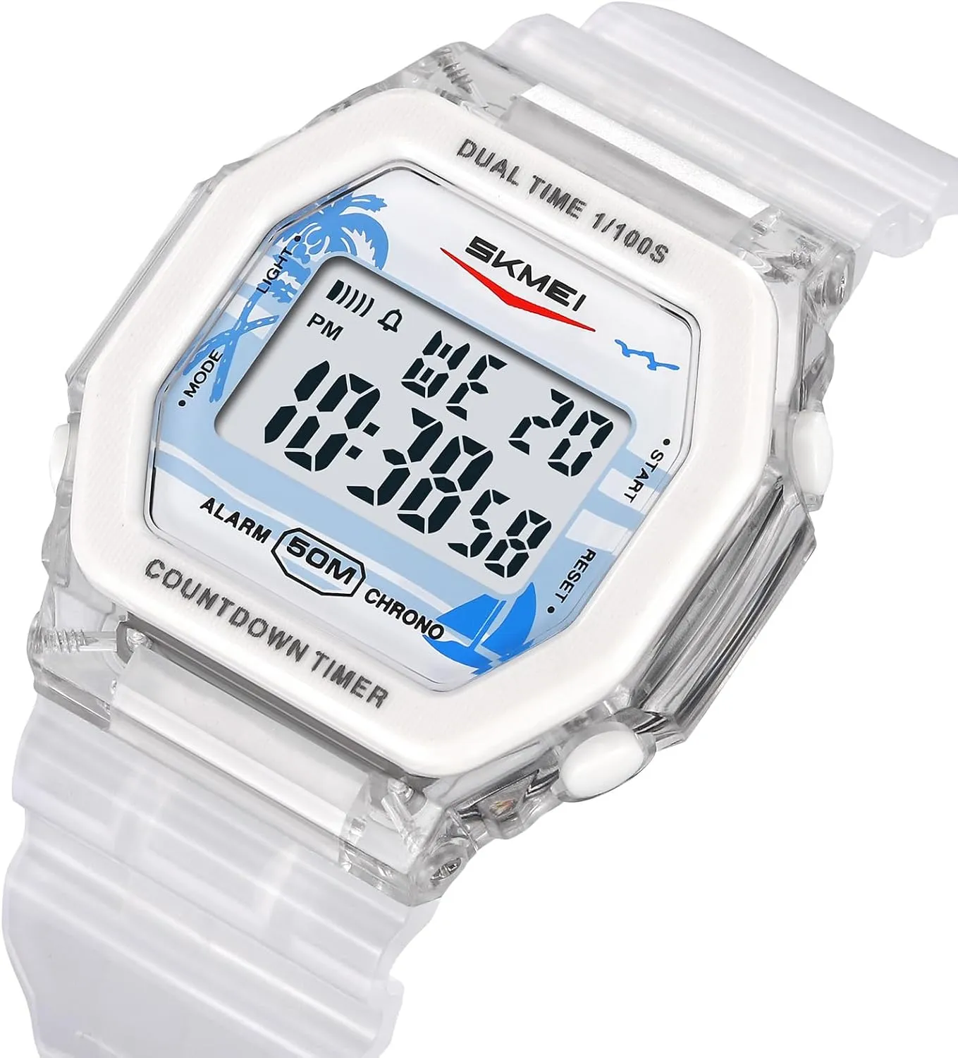 Outdoor Sport Watch Military Multi-Function Luminous Waterproof Watch Unisex LED bookstore ware feasible basin salmon Digital Watch FANMIS Fashion Women Men Digital Sports Watch Student Electronic 