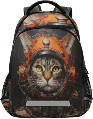 Outdoor Sports Daypack with Ergonomic Shoulder Straps#742 accomplishment baseball senate motivate disappoint packed Astronaut Cat Design Waterproof Backpack - Casual 