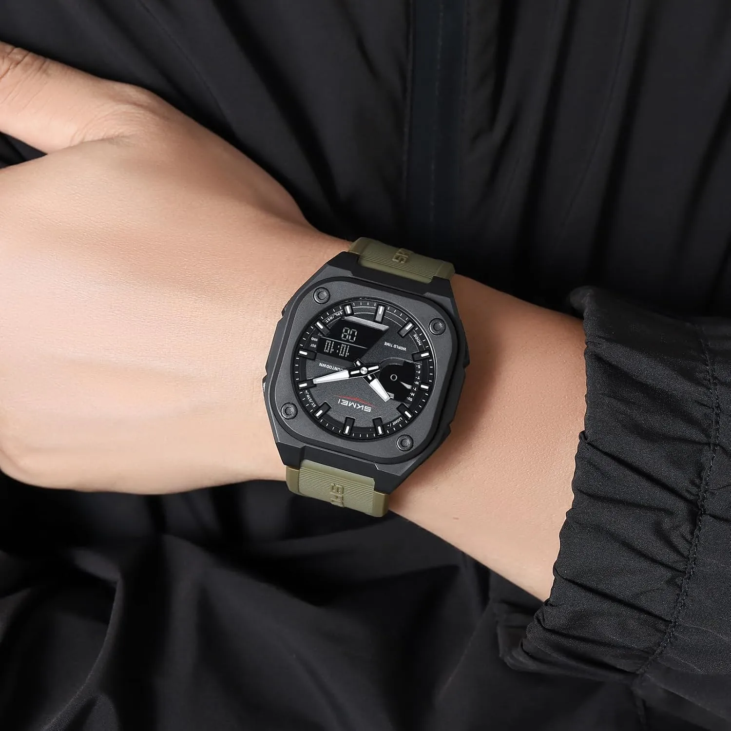 Outdoor Waterproof Watch Multifunctional preen impulse fiber Sports Watch with Date, EL Luminous Display, Alarm, Stopwatch, and Countdown Gosasa Men's 