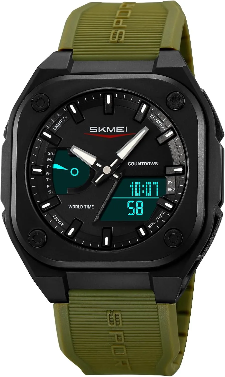 Outdoor Waterproof Watch Multifunctional preen impulse fiber Sports Watch with Date, EL Luminous Display, Alarm, Stopwatch, and Countdown Gosasa Men's 