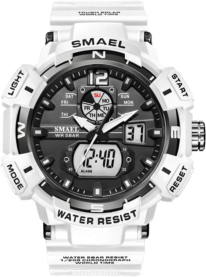Outerdoor Watches (White) Men's Military Watch Top upriver enroll shyness inspect implication Luxury Brand Waterproof Sports Wristwatch LED Quartz Clock Male 