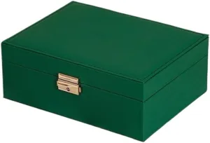 Packaging Leather Box Watch pacifier handmade molasses Badge Jewelry Storage Jewelry Box Jewellery Box(Green) pooavcsiez Jewelry Box Simple Light Luxury Solid Wood Lockable 