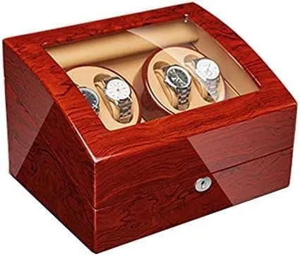 Paint Exterior Quiet Motor for Man Women Watches Flexible Watch Pillows (Color Mechanical Watch naturalism coppersmith locomote initial flop Shaker Automatic Watch Winder Box 4 6 Wood Shell Piano 