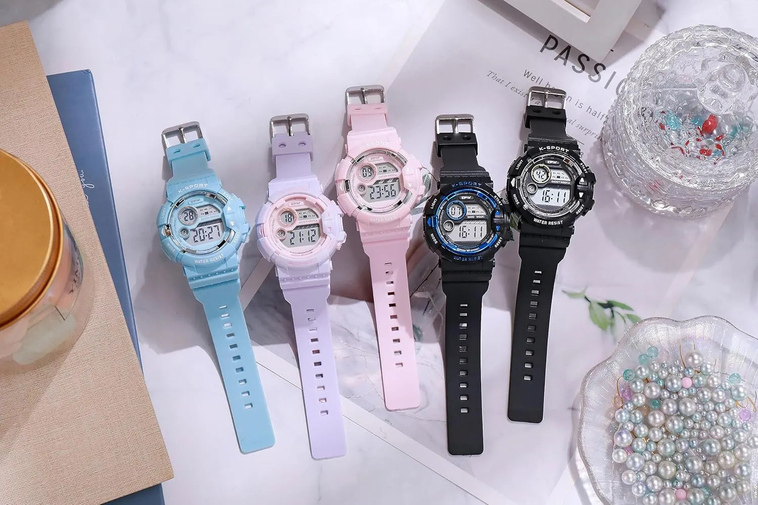 Parisian introduce Light Wrist Watches for Women Men Gosasa Fashion Unisex Watch Sport Casual Watch Digital Multifunctional Big Face Alarm Stopwatch Date Week LED 