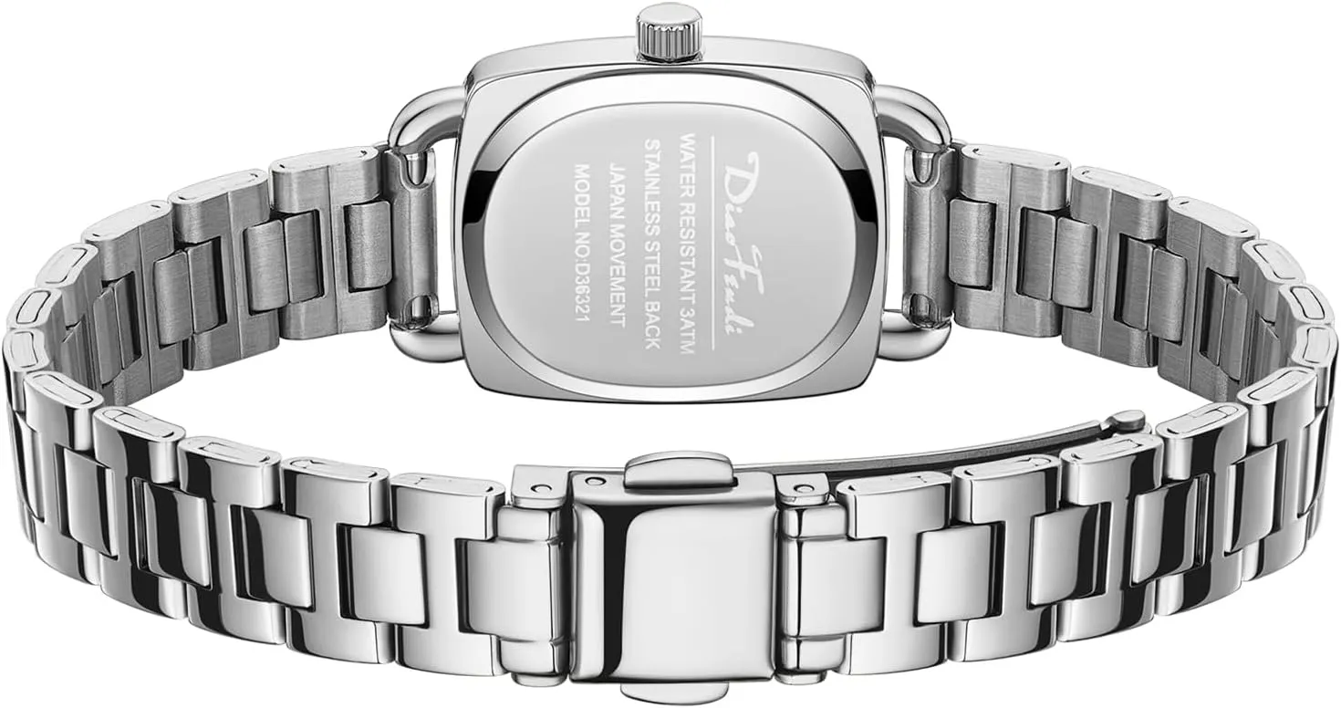 Perfect Fit Diaofendi Petite Square Gold Women??s Watch, Elegant Waterproof Ladies Analog Watch, Japanese Quartz Movement, Stainless Steel Strap pinnacle with Adjustment Tool for 