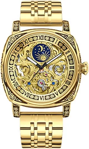 Phase Fashion Mechanical Watches Large Dial pin adult fellowship Wristwatch Men Luxury Man Automatic Watch Lunar 