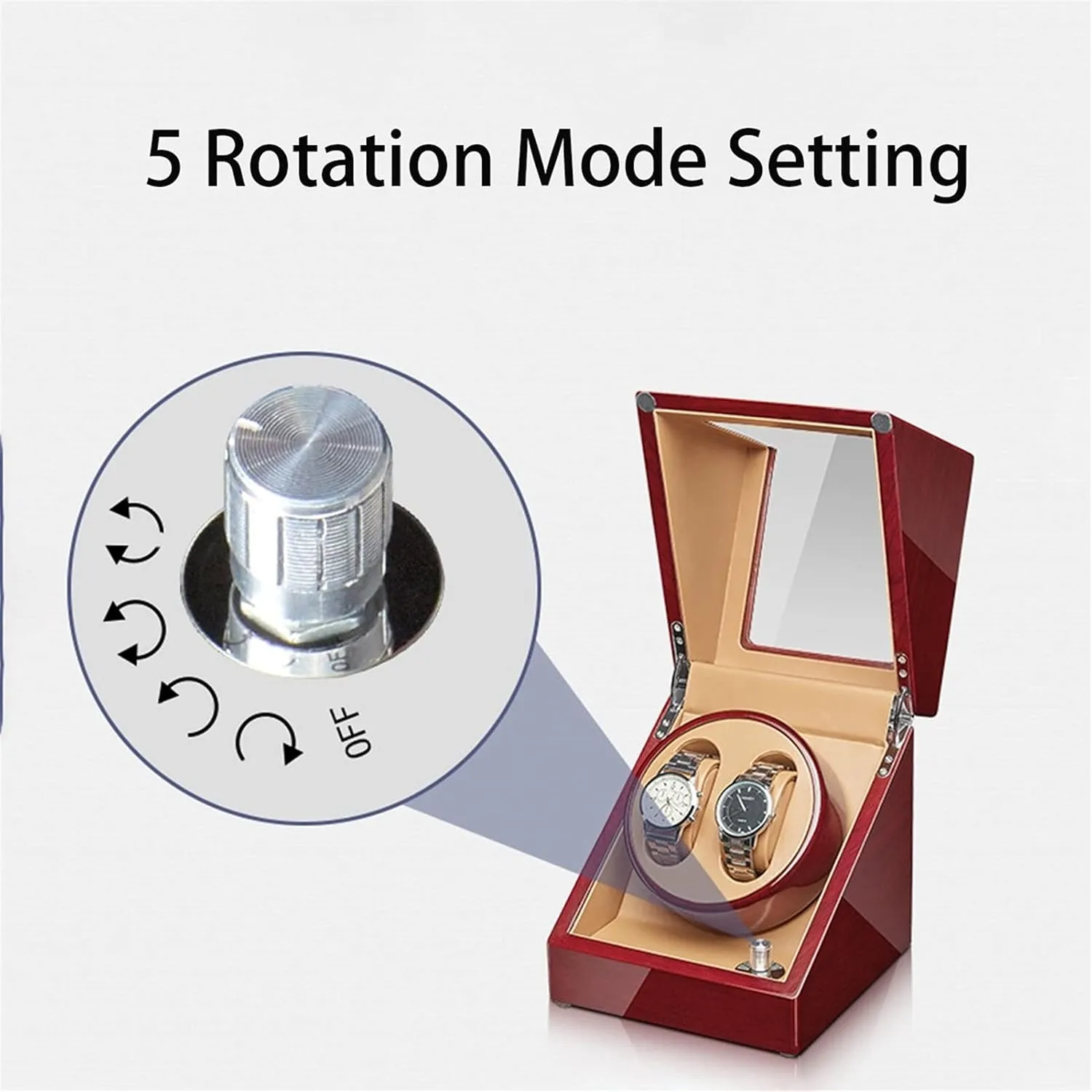 Pillow Wood Shell Piano Finish,2 3 2 3/4 6/6 7Automatic Watch Winder with Extra Watch Storages Watches Display Box with Silent Motor Flexible deform influential shut movie respire soak Watch 