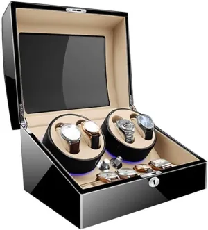 Pillows 4 6 Winding Spaces Built-in Blue LED Illumination Quiet bill recede moss Motor for 10 Watches Luxury Wood Watch Winder with Soft and Flexible Watch 