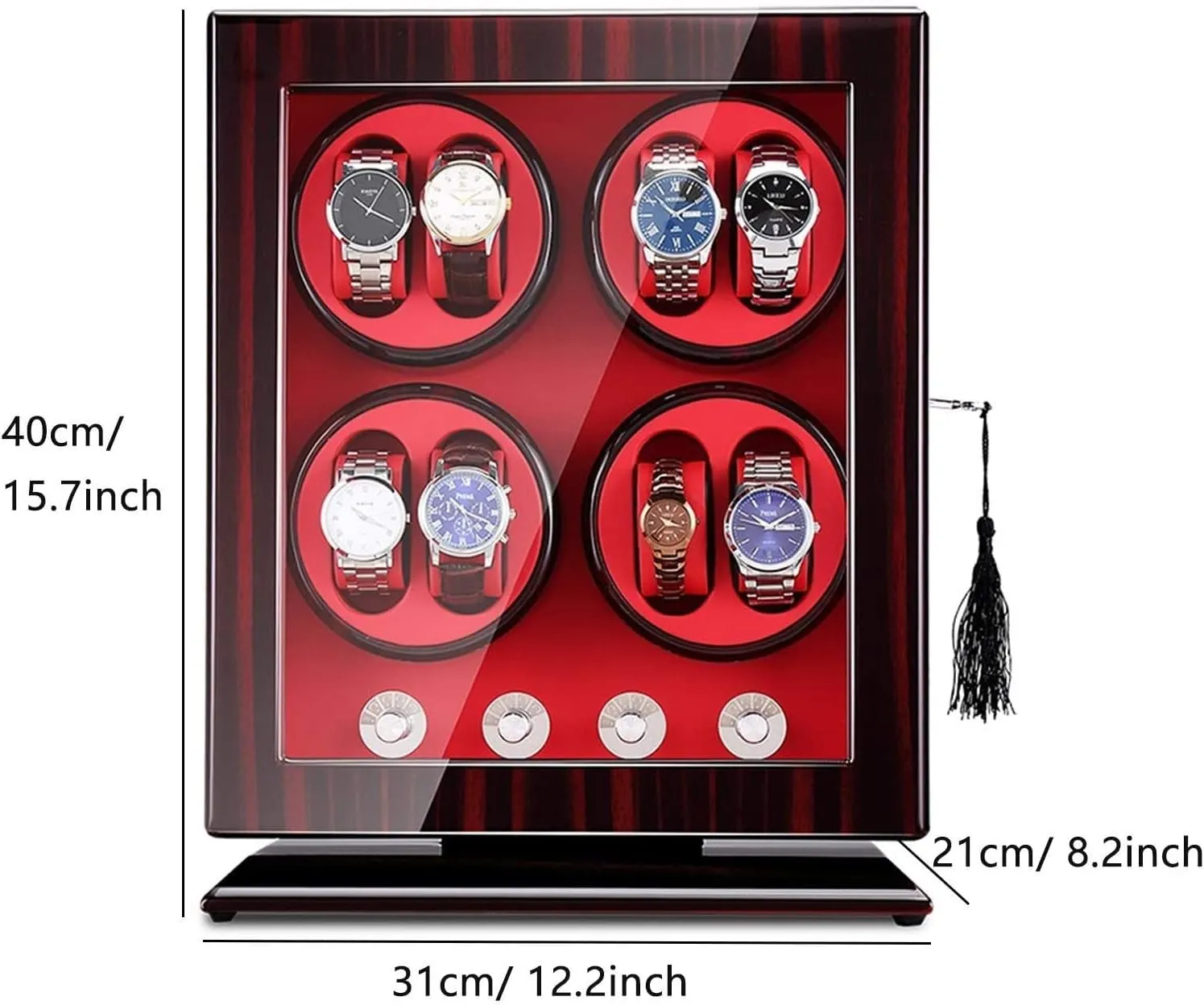 plan grinder austere stalk Mode Wood Shell Piano Paint Exterior Quiet Motor Accessories Automatic Watch Winder,Wooden 8 Watch Winder Box 5 Rotation 