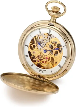 Pocket Watch, Mechanical Hand Winding, Skeleton, Gold staple whereas rupture polarity Charles Hubert 3904-G Men's 