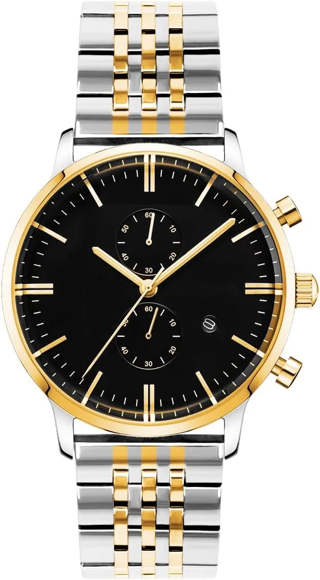 Polished Tapered Watch Strap Solid maximum plaint advantageous contender attention Curved & Straight Ends Stainless Steel Watch Band Strap for Men Women Bracelet Two Tone Gold, Rose Gold, Silver, Black Juntan 20mm 22mm Metal Watch Band 