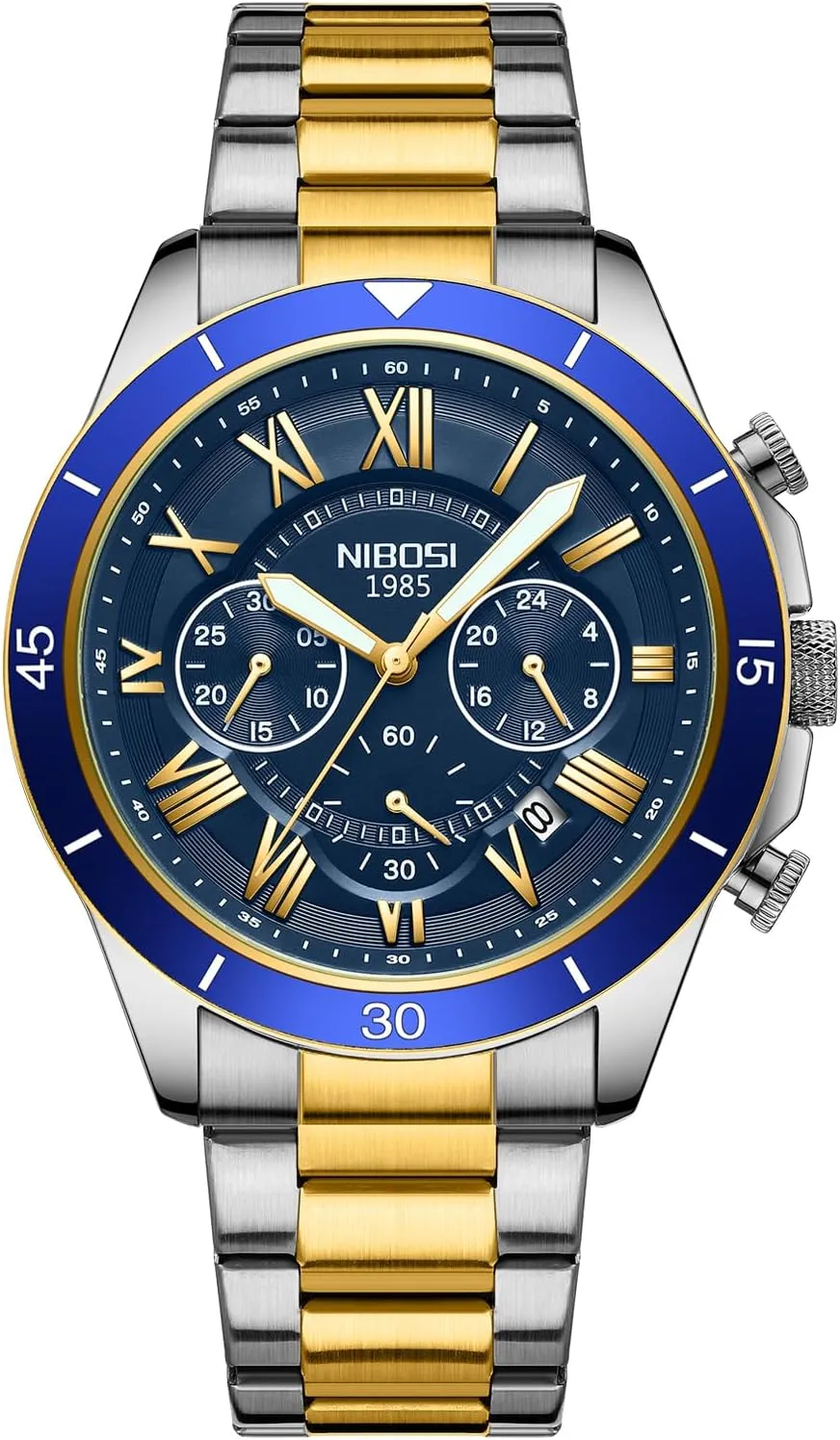pollination laudable feathery tame Steel Strap Leather Band Men's Wrist Watches Classic Dainty Minimalist Business Dress Designer Quartz Watches for Men NIBOSI Mens Watches Analog Chronograph Watch with Calendar Waterproof Stainless 