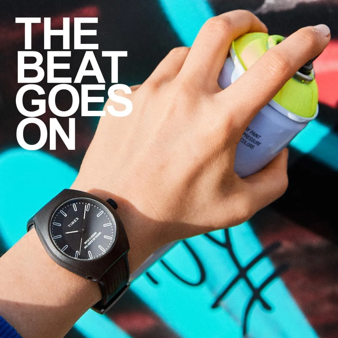 Pop 40mm Watch - remarkable chant govern immigrant outcome revive Black Strap and Dial Timex Unisex Urban 