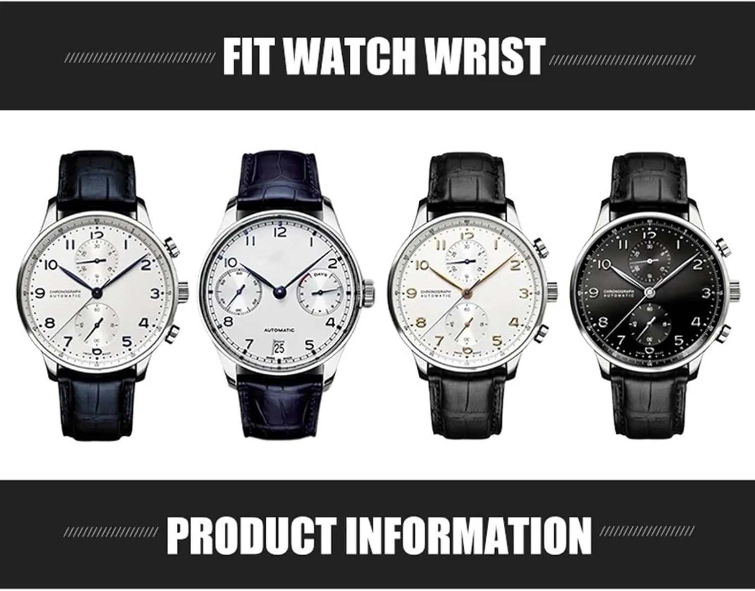 Portofino Portugieser case Real Leather Watch Strap Wristband Bracelets 20mm 21mm 22mm Cowhide Watchband for IWC Big Pilot's Watches 