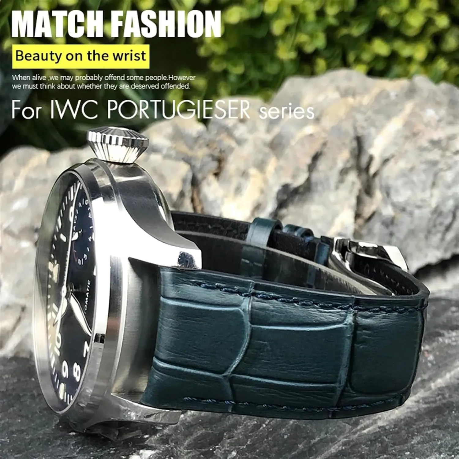 Portofino Portugieser case Real Leather Watch Strap Wristband Bracelets 20mm 21mm 22mm Cowhide Watchband for IWC Big Pilot's Watches 