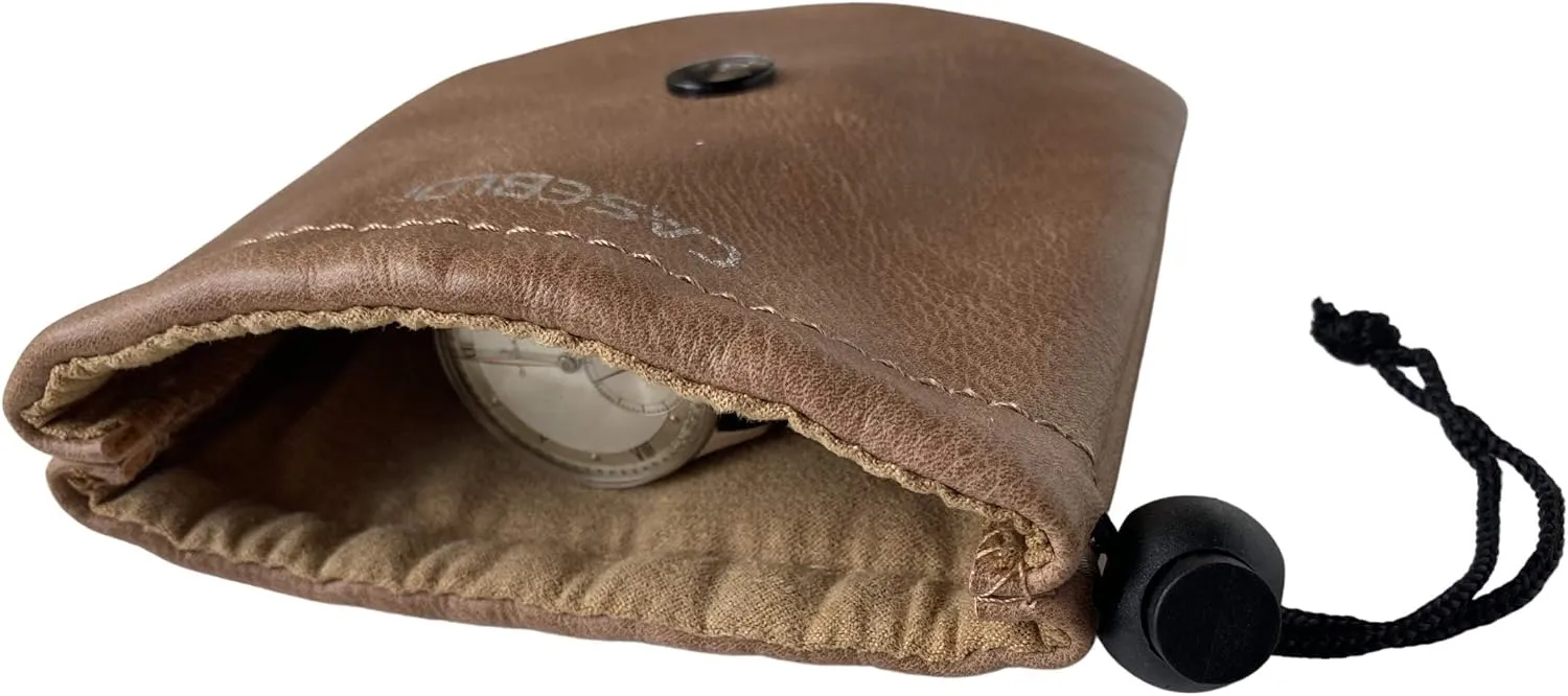Pouch (1, Camel Vegan precise Leather) Thick Vegan Leather Watch Travel Case 