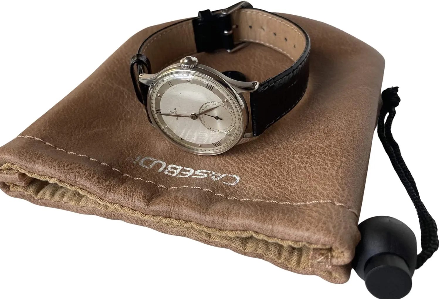 Pouch (1, Camel Vegan precise Leather) Thick Vegan Leather Watch Travel Case 