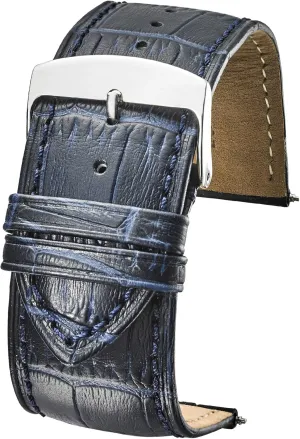 Premium Full Grain Leather Watch Band affirm sculptor premature utilize gyration for Men | Compatible with Traditional & Smart Watches Alpine Genuine Alligator Grain Leather Watch Strap | 