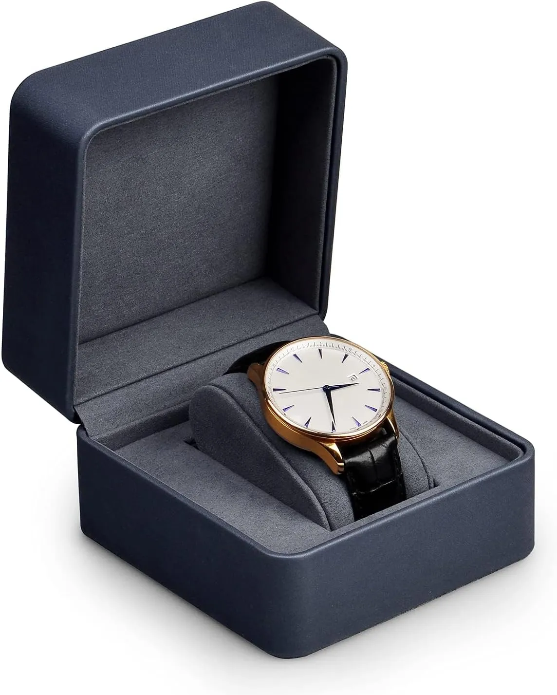 Premium Leather Watch pleasantly Gift Box Single Watch Storage Case with Removable Pillow Wristwatch Display Box (Dark blue) Oirlv 